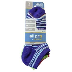 Gold Toe All Pro Cool Max Women’s Socks 3 Pack Purple Lime Green and Pink New